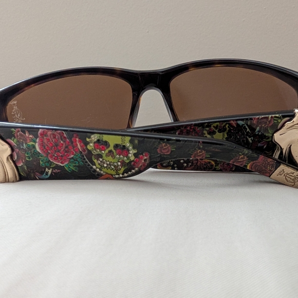 Christian Audigier Black Sunglasses with Case - Picture 6 of 8